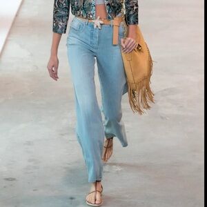 Michael Kors Collection Light Chambray Spring 2019 Wide Leg Jeans